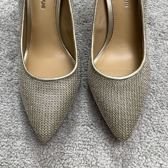 Antonio Melani Gold Sparkle Metallic Pointed Toe Heel Pump Womens 8.5M Elegant - Picture 12 of 14
